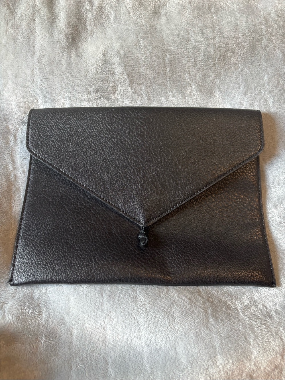 Street Level - Black Leather Envelope Clutch